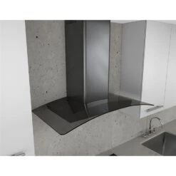 Zephyr Essentials Series 36-In. Ravenna Wall Mount Range Hood In Black Stainless With Grey Glass