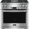 Miele HR 1136-3 LP AG GD - 36 Inch Range All Gas With DirectSelect, Twin Convection Fans And M Pro Dual Stacked Burners