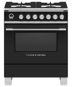 Fisher & Paykel Dual Fuel Range, 30", 4 Burners, Self-cleaning