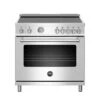 Bertazzoni 36 Inch Induction Range, 5 Heating Zones, Electric Oven Stainless Steel