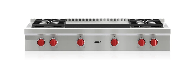 Wolf 48" Sealed Burner Rangetop - 4 Burners And Infrared Dual Griddle 3 Wolf 48" Sealed Burner Rangetop - 4 Burners And Infrared Dual Griddle - Image 3