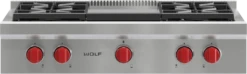 Wolf 36" Sealed Burner Rangetop - 4 Burners And Infrared Griddle